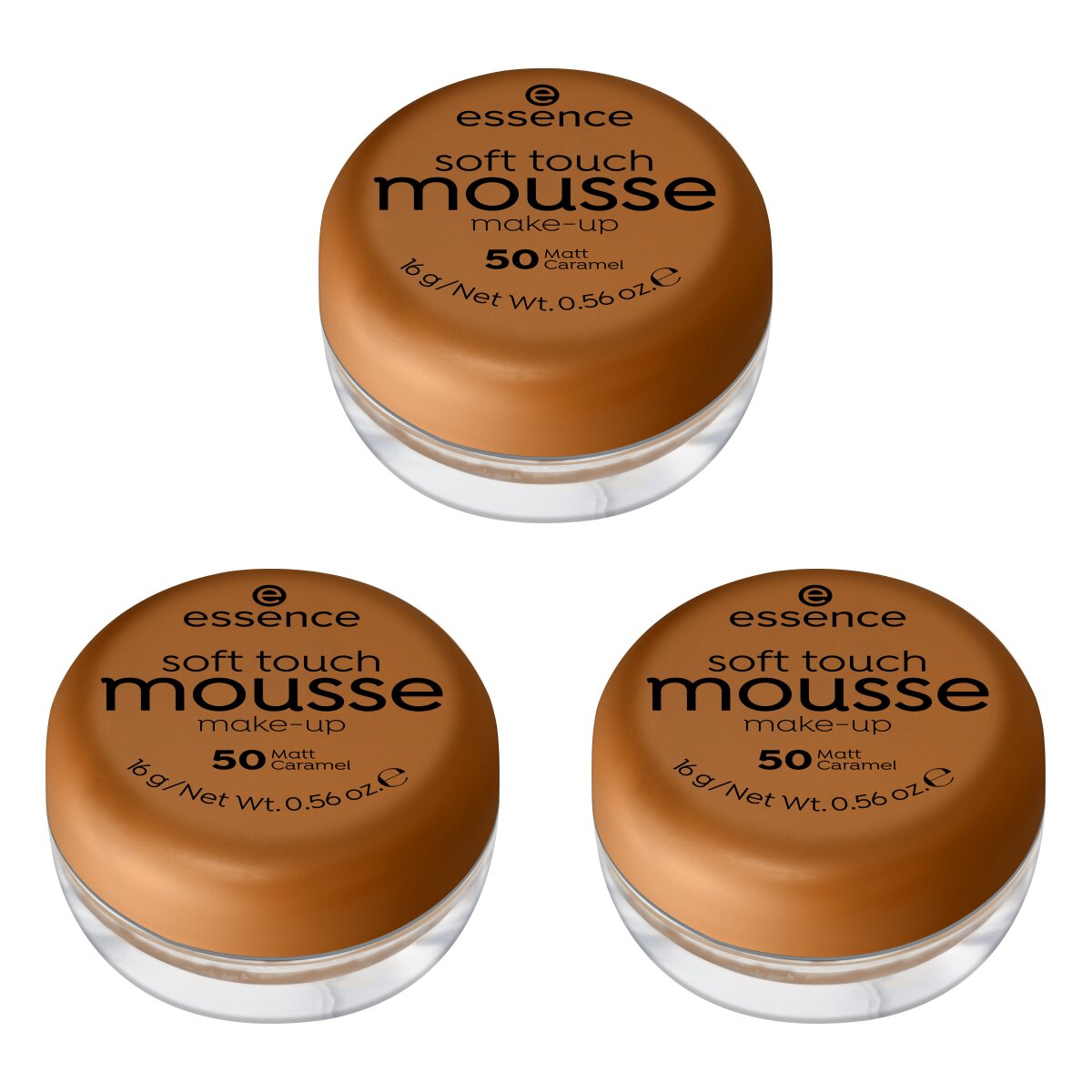 essence soft touch mousse make-up - Pack of 3 essence Cosmetics 50 Matt Caramel