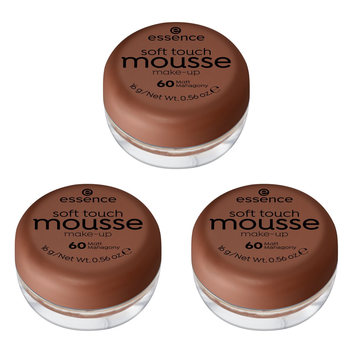 essence soft touch mousse make-up - Pack of 3 essence Cosmetics 60 Matt Mahogany