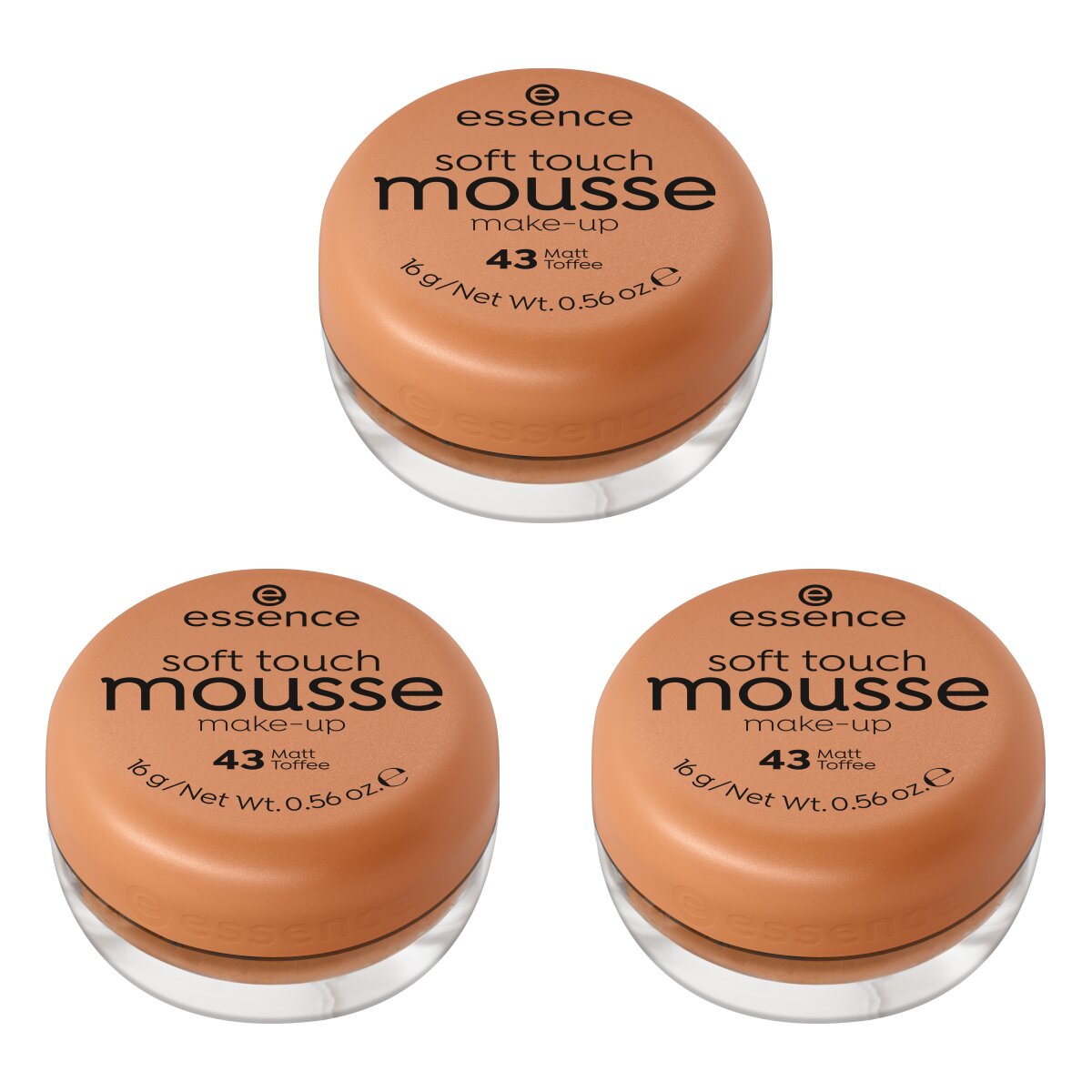 essence soft touch mousse make-up - Pack of 3 essence Cosmetics 43 Matt Toffee  