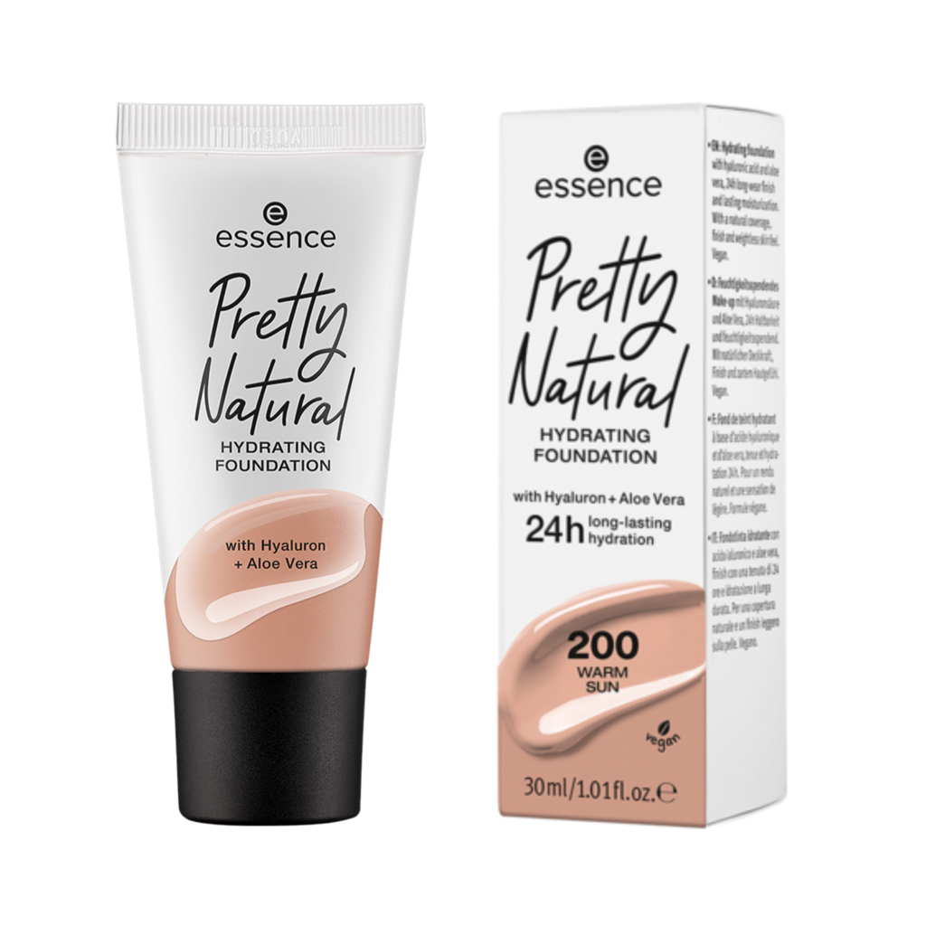 essence Pretty Natural Hydrating Foundation essence Cosmetics 200 Warm Sun  